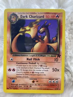 Pokemon Dark Charizard 21/82 Team Rocket Non Holo Rare WOTC LP - Image 1