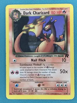 Pokemon Dark Charizard Team Rocket Set 21/82 Non-Holo Rare Card - Image 1