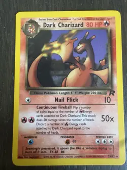 Pokemon Dark Charizard Non-Holo Rare Card 21/82 Team Rocket Unlimited Near Mint - Image 1