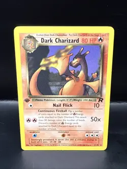 Pokemon - Dark Charizard 21/82 Team Rocket WOTC Non-Holo - 1st Edition - Image 1