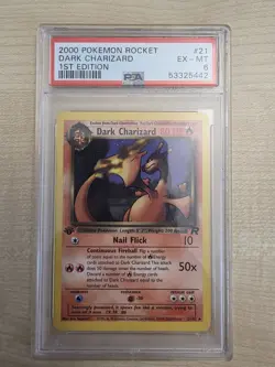 Dark Charizard Team Rocket 21/82 Non-Holo Card 1st Edition PSA 6 Pokemon Card - Image 1