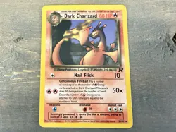 Pokemon Dark Charizard 21/82 Team Rocket NON HOLO LP Clean Front WOTC Vintage - Image 1