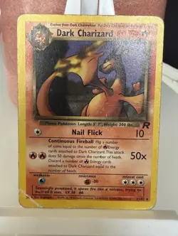 Pokemon TCG Dark Charizard 21/82 Non-Holo Rare Team Rocket 2000 - HP/Damaged - Image 1