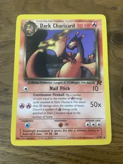 Pokemon TCG Dark Charizard 21/82 Rare Non Holo Team Rocket WOTC, Vintage - Image 1