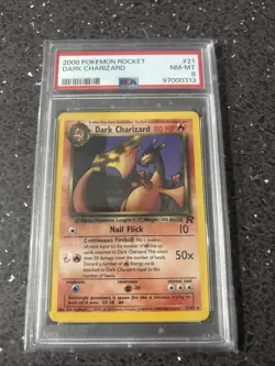 Pokemon Team Rocket 2000 Dark Charizard 21/82 PSA 8 Non-Holo - Image 1