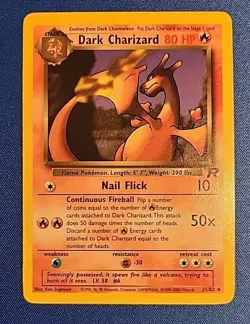 Pokemon TCG - Dark Charizard - Team Rocket - 21/82 Non-Holo Rare Unlimited - LP - Image 1