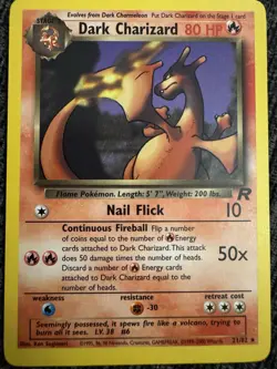 Pokemon TCG Dark Charizard 21/82 Non-Holo Rare Team Rocket 2000 - Image 1