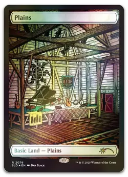 Plains (2076) (Rainbow Foil) #2076 (NM) Secret Lair Drop SLD Magic MTG - Image 1
