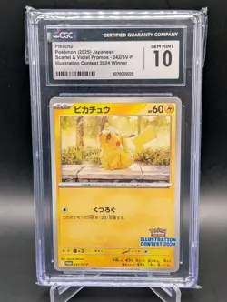 Pikachu 242/SV-P | CGC GEM MINT 10 | JP Pokemon Illustration Contest 2024 Winner - Image 1