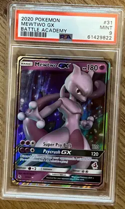 MEWTWO GX #31- POKEMON SUN & MOON HIDDEN FATES - PSA 9 - Image 1