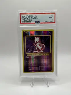 2016 POKEMON XY MEWTWO-REV.FOIL EVOLUTIONS #51 PSA 9 MINT - Image 1