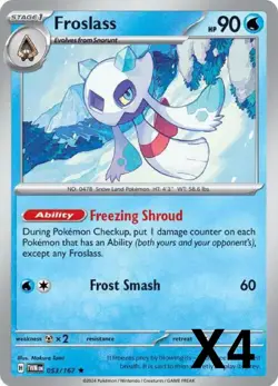 Pokemon Playset x4 Froslass - Holo SV06: Twilight Masquerade #053/167 NM - Image 1