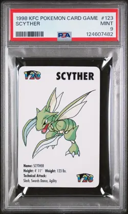 1998 KFC POKEMON CARD GAME #123 SCYTHER PSA 9 - Image 1