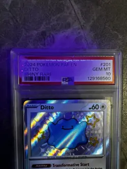 DITTO PSA 10 2024 POKEMON PALDEAN FATES PAF EN #201/091 SHINY RARE 1337 - Image 2