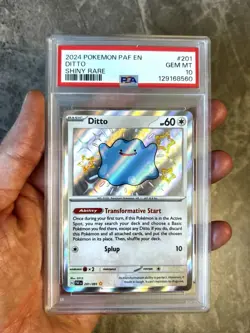 DITTO PSA 10 2024 POKEMON PALDEAN FATES PAF EN #201/091 SHINY RARE 1337 - Image 3