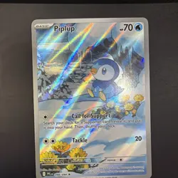 Pokemon TCG Holo Piplup #98 Pokemon Phantasmal Flames NM - Image 1