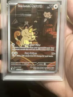 Pokemon TCG Team Rocket’s Meowth 203/182 IR Destined Rivals NM - Image 1