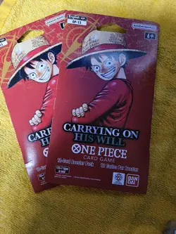 2x ENGLISH One Piece Carrying On His Will Sleeved Booster Pack - OP-13 Lot of 2 - Image 1