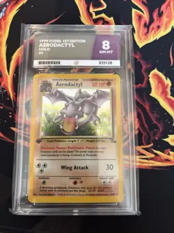 Aerodactyl Ace 8 Nm-mt 1/62 First Edition Fossil Holo Wotc Rare Vintage Pokemon - Image 1