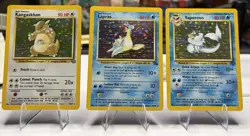 Vintage Pokemon Holo Card Lot WOTC Jungle Fossil Vaporeon Lapras Kangaskhan - Image 1