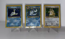 Vintage Pokemon Holo Card Lot WOTC Jungle Fossil Vaporeon Lapras Kangaskhan - Image 2