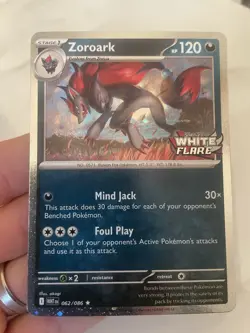 Pokemon TCG Zoroark 062/086 – White Flare Stamped – Promo – Cosmos Holo – NM - Image 1