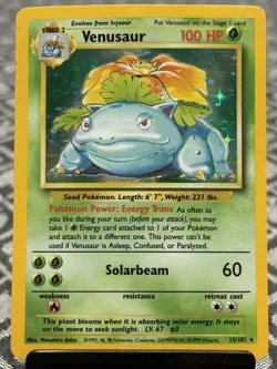 1995 Pokemon TCG Venusaur Holographic Card Base Set 15/102 - Image 2