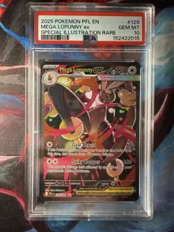 Pokemon Mega Lopunny ex 128/094 Phantasmal Flames Rare Holo PSA 10 2025 330 HP - Image 1