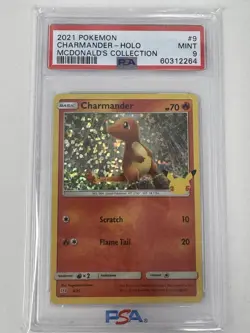 2021 Pokemon McDonalds Charmander Holo PSA 9 MINT - Image 1