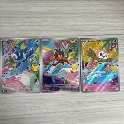 Pokemon TCG First Partner Illustration Collection Rowlet / Litten / Popplio Mint - Image 1