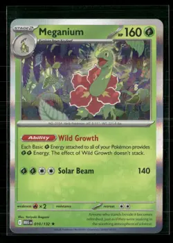 Meganium 010/132 Rare Mega Evolution Pokemon Holo Near Mint - Image 1