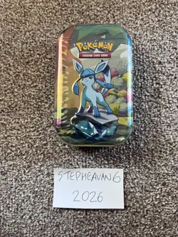 Pokemon TCG: Scarlet & Violet—Prismatic Evolutions Mini Tin New Sealed - Glaceon - Image 1