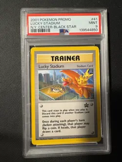 2001 POKEMON WOTC PROMO BLACK STAR #41 LUCKY STADIUM N.Y. CENTER PSA 9 NEW CERT - Image 2