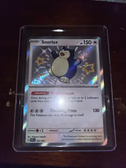 Pokemon TCG Snorlax 202/091 Shiny Holo Rare Paldean Fates Near Mint - Image 1