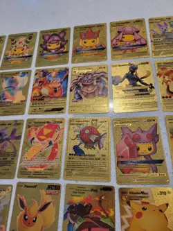 Lot of 55 Gold Foil Pokemon Card Fan Art Cards (All Cards Pictured) Mint Cond - Image 3