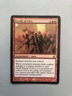 Mtg Ravnica Breath of Fury FOIL LP w/ slight crease - Image 1