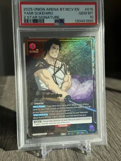 Yami Sukehiro 2 Star Signature PSA 10 Union Arena Black Clover - Image 1
