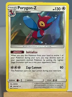 Pokemon TCG Porygon-Z 105/147 Sun & Moon Burning Shadows Rare Holo - Image 1