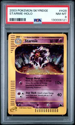 2003 POKEMON SKYRIDGE #H28 STARMIE-HOLO PSA 8 - Image 1