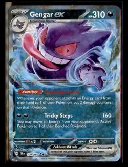 Pokemon TCG SV05: Temporal Forces Gengar EX 104/162 Double Rare - Image 1
