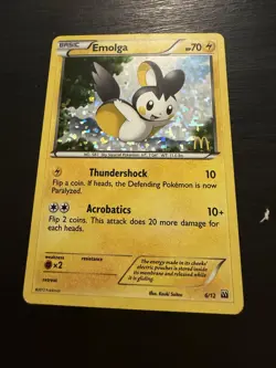 Pokemon TCG Emolga McDonald's Promo 2012 6/12 - Image 1