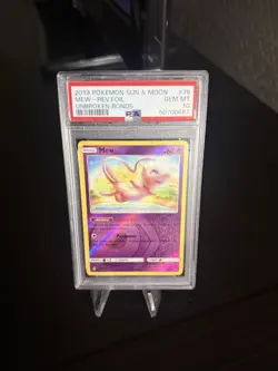 2019 POKEMON SUN & MOON UNBROKEN BONDS #76 MEW-REV.FOIL UNBROKEN BONDS PSA 10 - Image 1