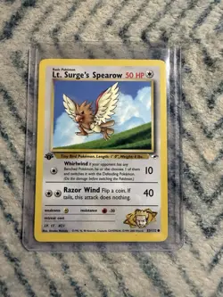 Pokemon TCG Base Set First Edition Lt. Surge Spearow And Koffing - Image 5