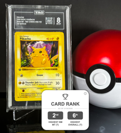 Red Cheeks Pikachu 1st Edition Shadowless 58/102 Pokemon Base Set TAG 8 NM-MT - Image 1