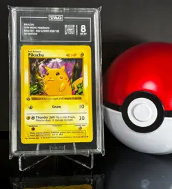 Red Cheeks Pikachu 1st Edition Shadowless 58/102 Pokemon Base Set TAG 8 NM-MT - Image 2