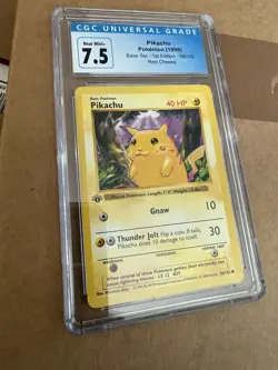1999 Pokemon 1st Edition Base Set Pikachu Red Cheeks #58/102 CGC 7.5 Shadowless - Image 1