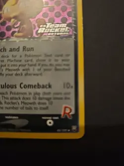 Rocket's Meowth 46/109 EX Team Rocket Returns Stamped Reverse Holo Pokemon Card - Image 3
