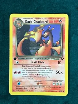 1st Edition Team Rocket Dark Charizard #21/82 – Non-Holo Pokemon Card - Image 1