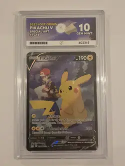 Pikachu v TG16/TG30 Ace 10 SWSH Lost Origin Pokemon Card - Image 1