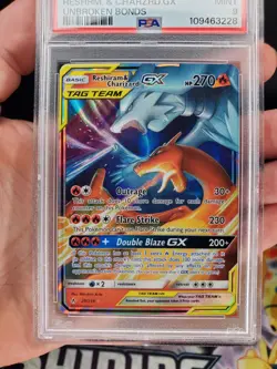 Pokemon TCG Reshiram & Charizard GX Holo Card 20/214 Unbroken Bonds PSA 9 - Image 2